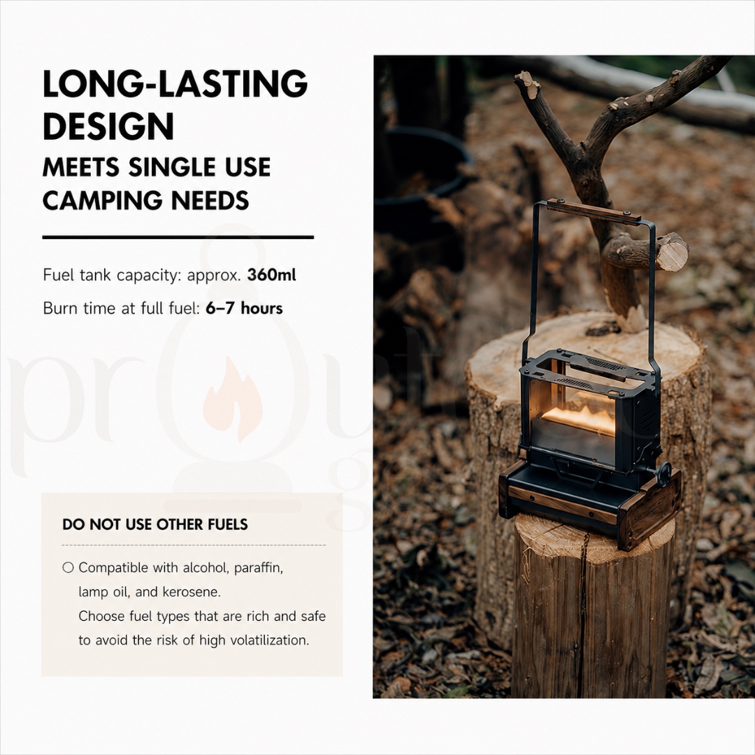 GOOUT SPRINGHILL Glaze Lamp Stove 2.0 Retro Camping Oil Lantern Heater Glass Fire Lamp Outdoor Tent Light