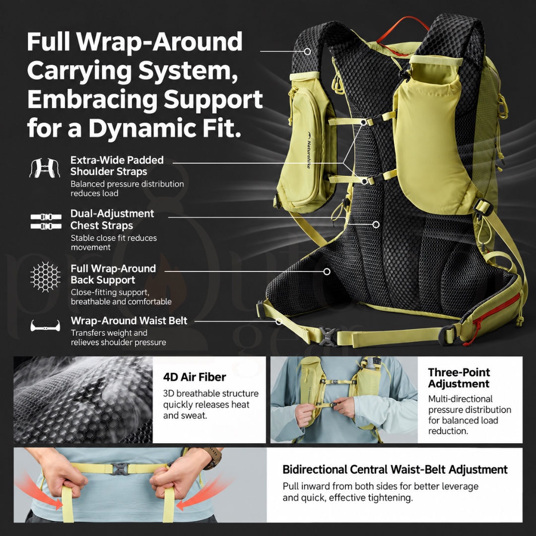 NATUREHIKE NANBALA PRO 16L Hydration Backpack Lightweight Hiking Camping Trail Running Bag