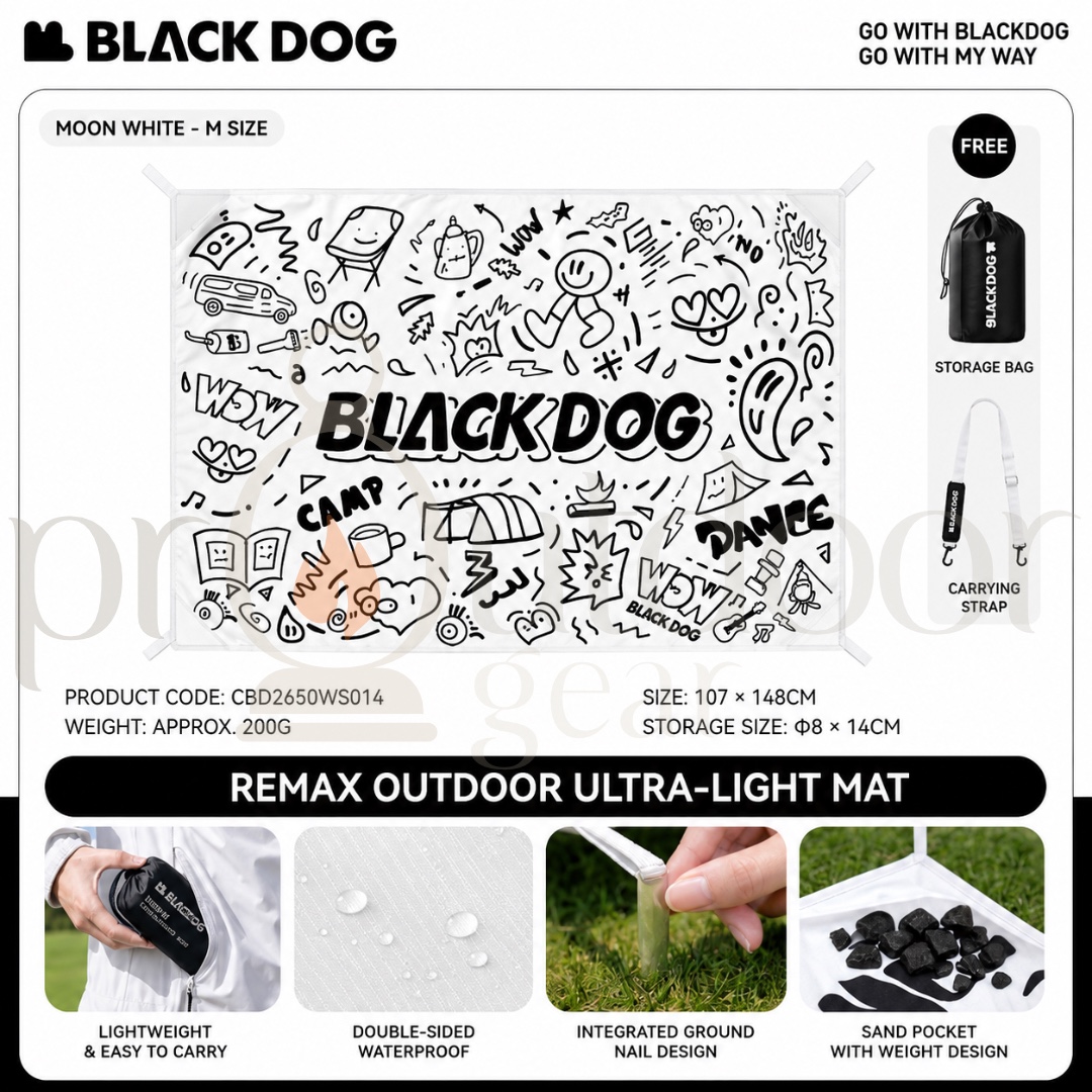 BLACKDOG CBD2650WS014 Remax Ultra-Light Picnic Mat Waterproof Camping Ground Sheet Outdoor Beach Mat