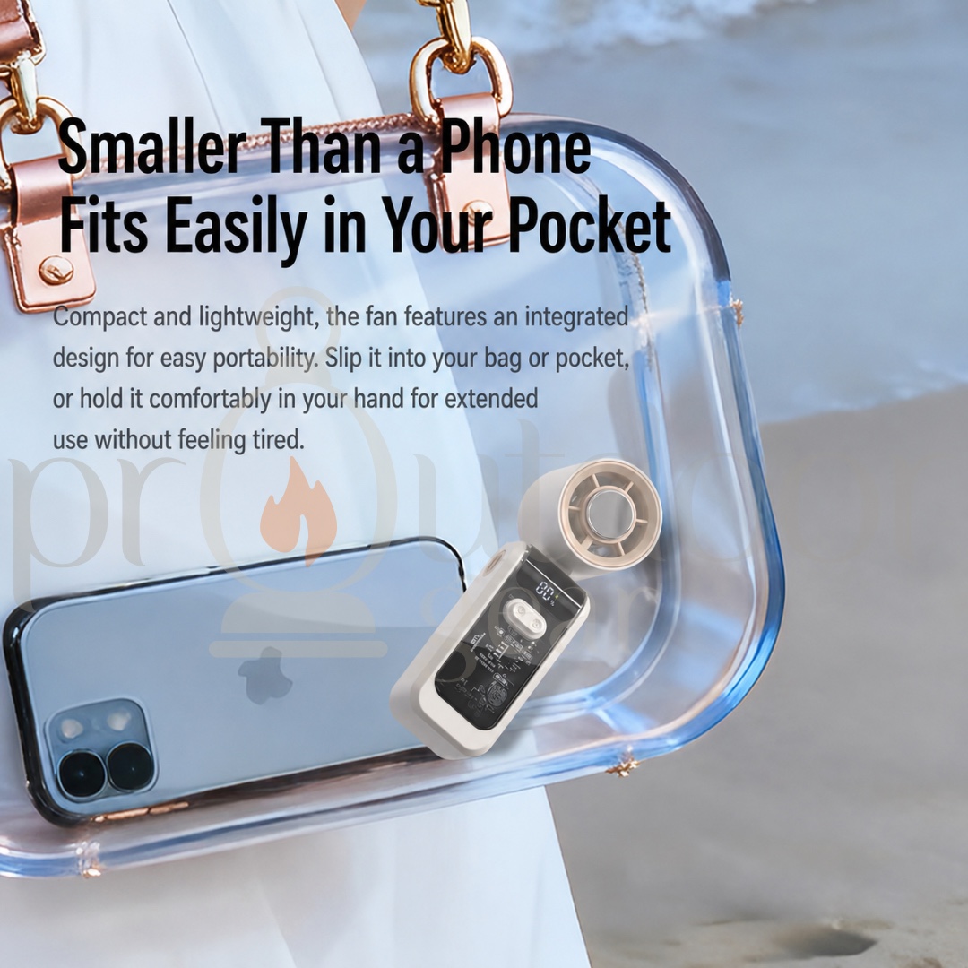 HX-F388 Mini High-Speed Turbo Fan Portable Handheld Cooling Fan 100-Speed Digital Display Type-C Rechargeable