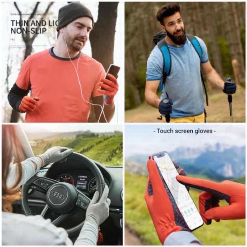 Naturehike Thin Touch Screen Gloves Non Slip Breathable Full Finger Gloves Unisex  Outdoor Sports Running NH21FS035