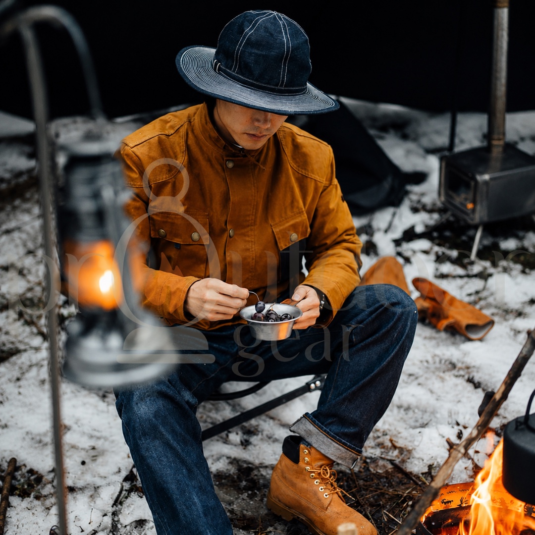 NATUREHIKE NH21CJ002 Stainless Steel Vintage Camping Bowl 300ml 304 Stainless Steel Leather Handle Outdoor Camping