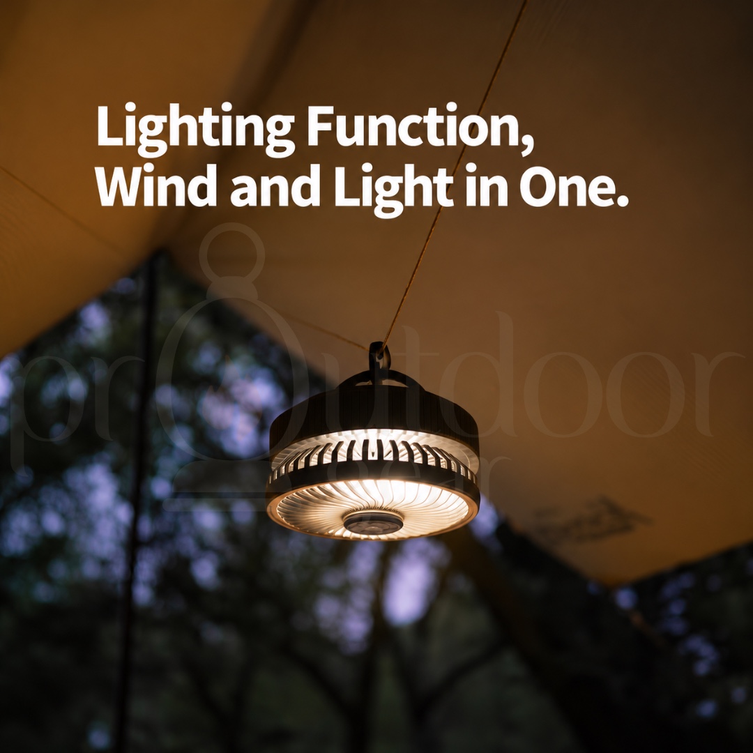 NATUREHIKE CNK2620ZM010 Starry Wind Z 8000mAh Rechargeable Foldable Camping Fan with LED Light Portable Fan