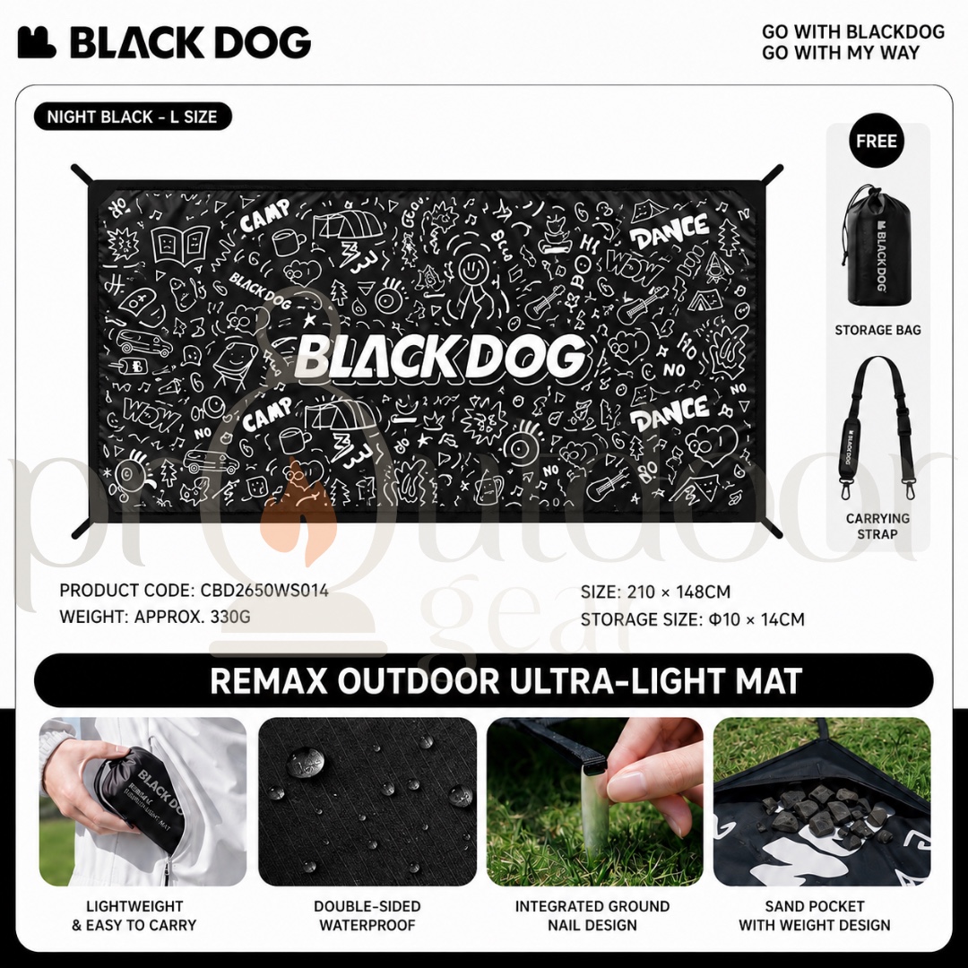 BLACKDOG CBD2650WS014 Remax Ultra-Light Picnic Mat Waterproof Camping Ground Sheet Outdoor Beach Mat