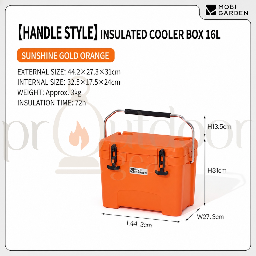 Mobi Garden 25L/36L/50L/75L Glacier Cooler Box Portable Insulated Ice with Handle and Wheels Outdoor Picnic Food Storage