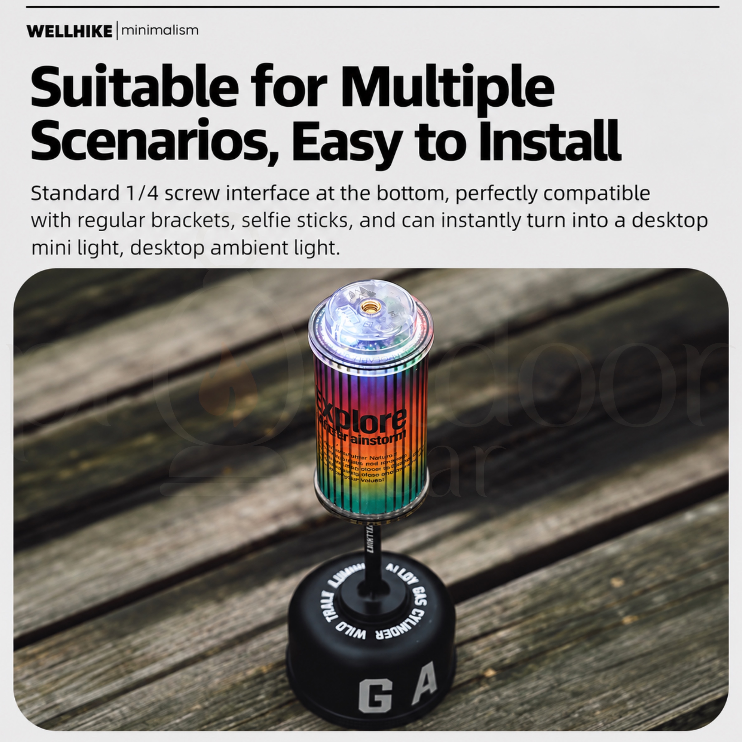 WELLHIKE Colorful RGB Camping Lantern 5000mAh Rechargeable LED Light 250LM Portable Outdoor Tent Lamp