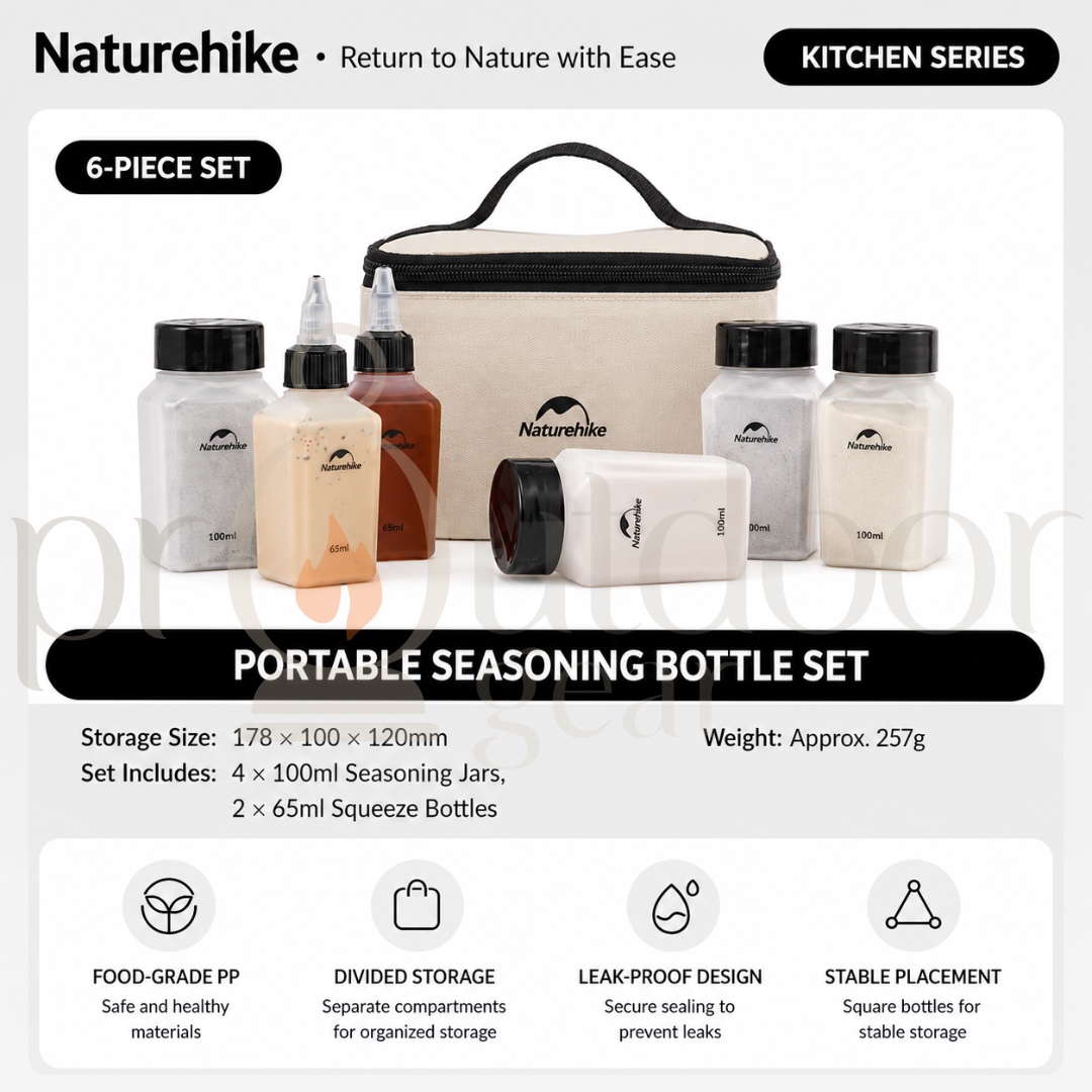 NATUREHIKE CNH22CJ043 Shiwei Camping Portable Seasoning Bottle Set Outdoor Picnic Barbecue Camping Picnic Seasoning Jar