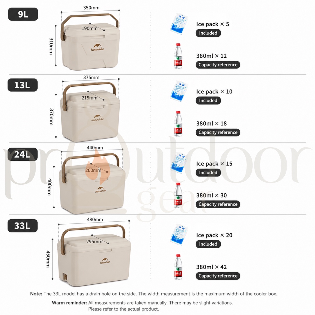 NATUREHIKE CNK2300BS011 LingDu 24H Cooler Insulated Box Ice Freezer Picnic Refrigerator