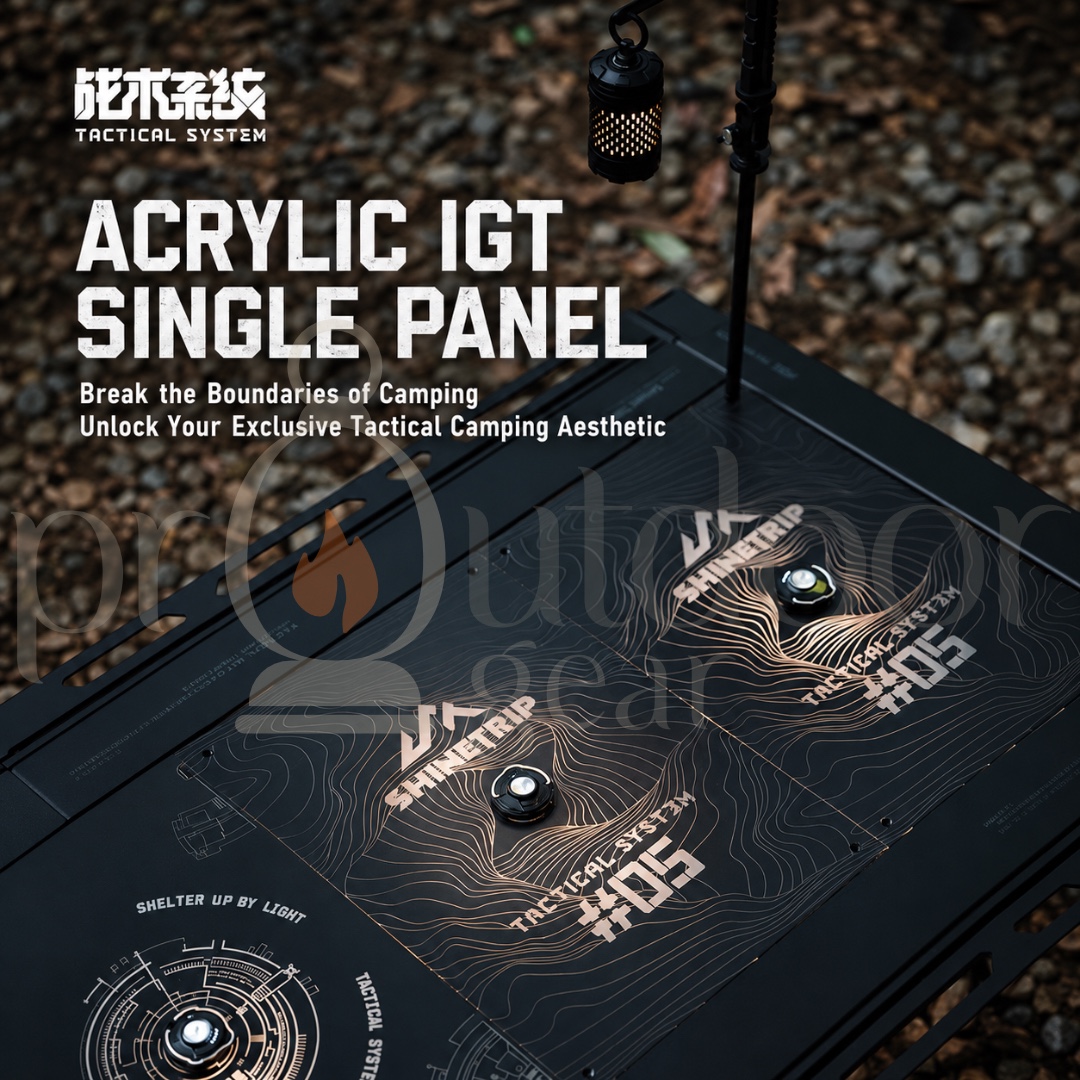 SHINETRIP A597 Tactical Acrylic IGT Table Panel Single Half Unit Camping Table Insert Board with Light Hole
