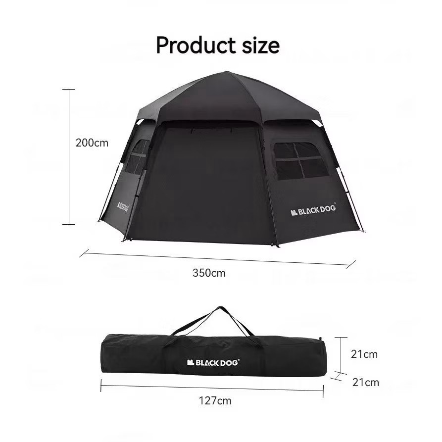 BLACKDOG hexagon tent automatic portable construction-free vinyl sun protection and rain protection CBD2300QT012