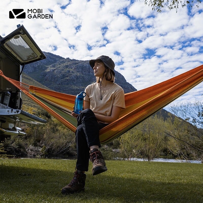 MOBI GARDEN NXLQU71001 Outdoor Hammock Portable Lightweight Camping Swing Thickened Fabric Picnic Beach Hanging Bed
