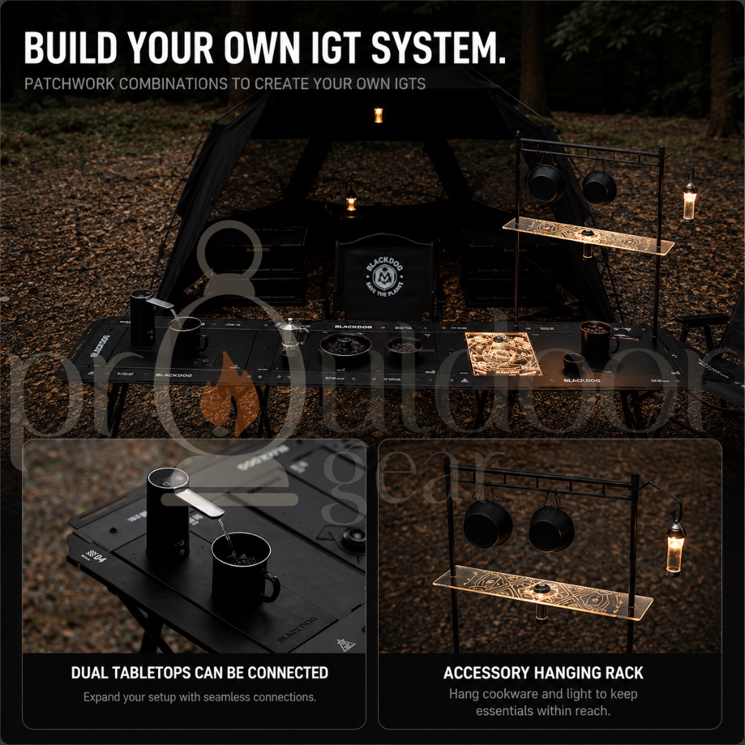 BLACKDOG Baishi Folding Table Camping Table and Chairs Korean IGT Table Aluminum Alloy Outdoor Portable Camping Table