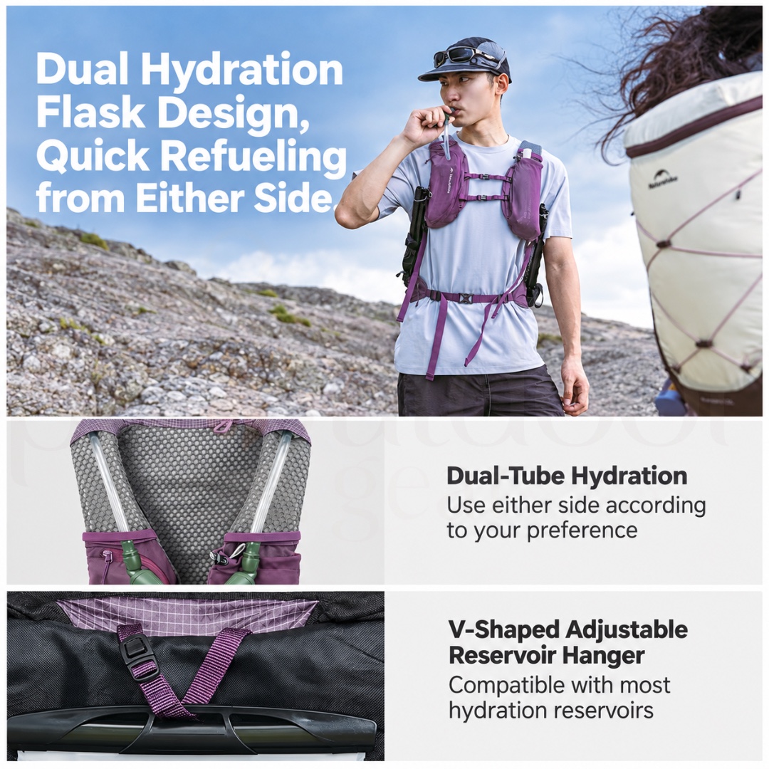 NATUREHIKE NANBALA PRO 12L Hydration Pack Lightweight Hiking Trail Running Outdoor Backpack