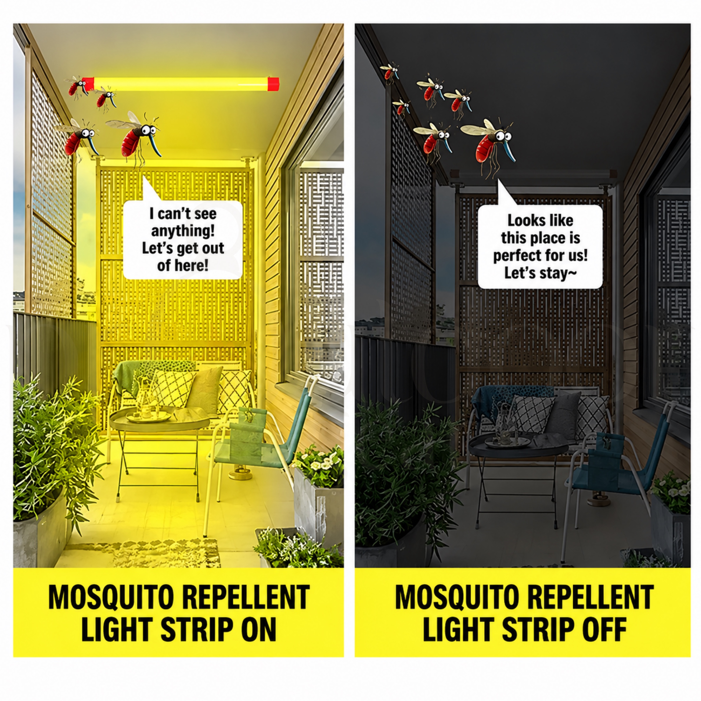 CHILL OUTDOOR Mosquito Repellent LED Light Strip 5M Adjustable Brightness 3-Level Timer Indoor Outdoor Camping Light