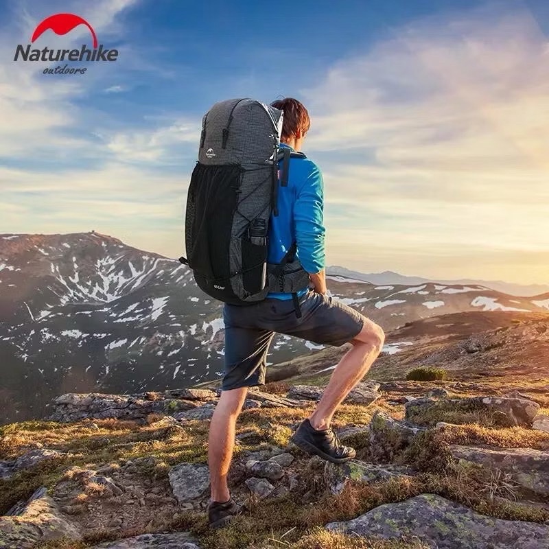 Naturehike Rock Bag 40/60L+5L Ultralight 420D Nylon Waterproof Climbing Backpack Sports Bag Outdoor Hiking NH19BP095 B