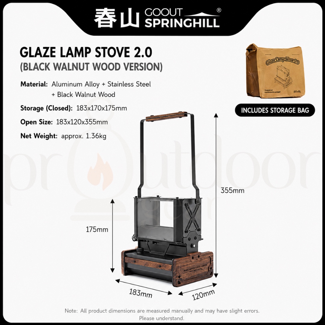GOOUT SPRINGHILL Glaze Lamp Stove 2.0 Retro Camping Oil Lantern Heater Glass Fire Lamp Outdoor Tent Light