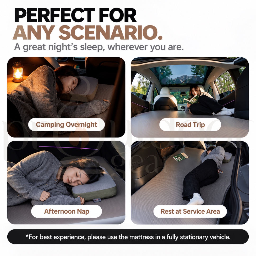 MOUNTAIN 6CM Inflatable Car Mattress Double Camping Sleeping Mat Car Bed Outdoor Travel Mattress