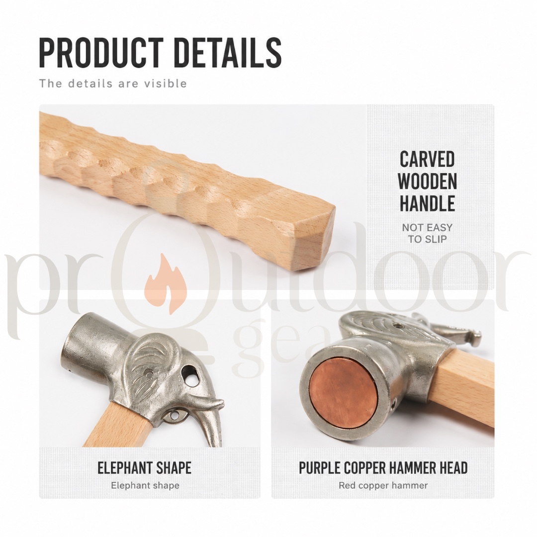 NATUREHIKE CNH22ZP022 Hammer Elephant Multifunctional Camp Outdoor Camping Equipment Ground Nail Stainless Steel Solid Wood Handle
