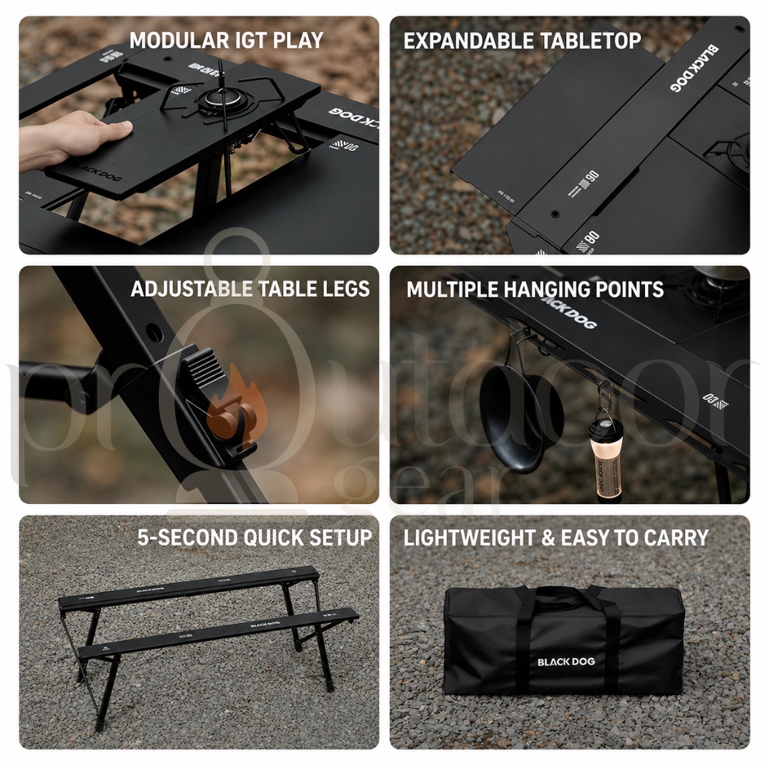 BLACKDOG Baishi Folding Table Camping Table and Chairs Korean IGT Table Aluminum Alloy Outdoor Portable Camping Table