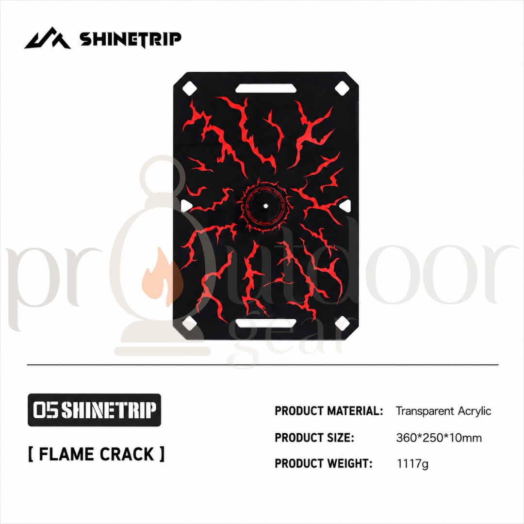 SHINETRIP A597 Tactical Acrylic IGT Table Panel Single Half Unit Camping Table Insert Board with Light Hole