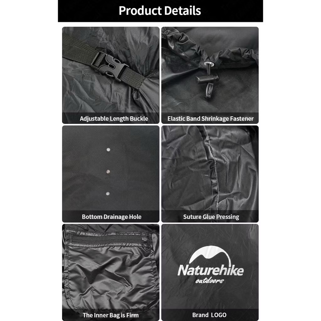 Naturehike NH19PJ041 Outdoor Backpack Rain Cover Cycling Dustproof Bag Waterproof Rain Cover 35-75L Bag Cover
