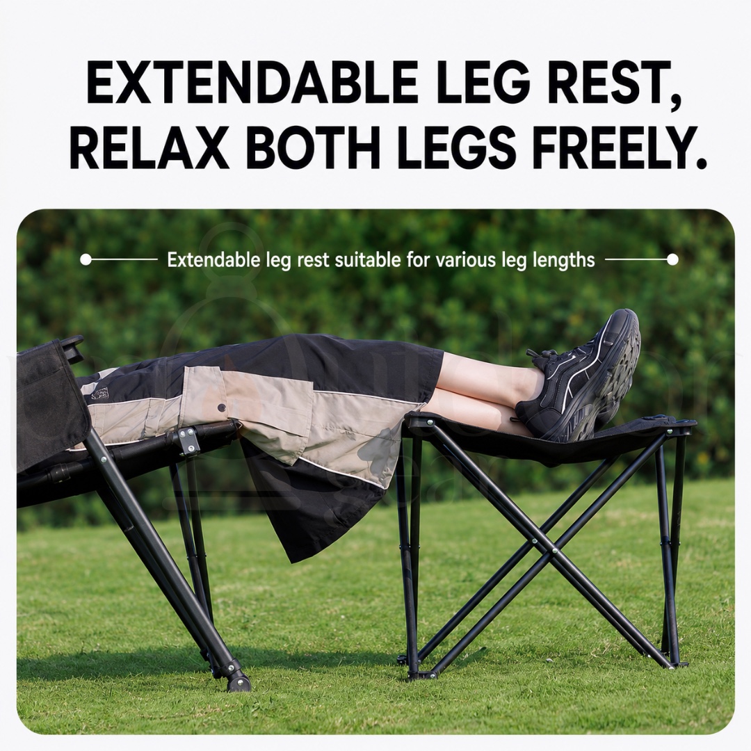 BLACKDOG CBD2650JJ016 Mountain Pattern Modular Reclining Chair Detachable Footrest Adjustable Folding Camping Lounge