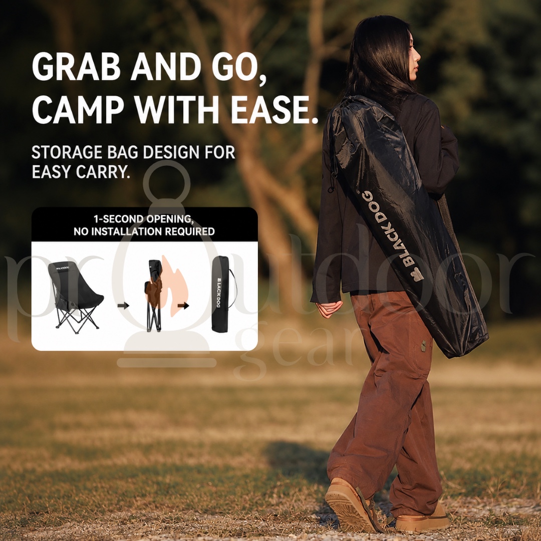 BLACKDOG Fuyue Camping High Back Moon Chair Foldable Portable Outdoor Picnic Fishing Camping Chair