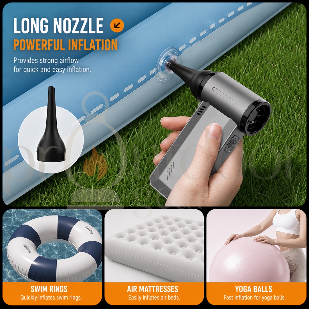 F72 High-Speed Turbo Fan Hurricane Blower & Powerful Wireless Handheld 130,000 RPM Car Vacuum Cleaner