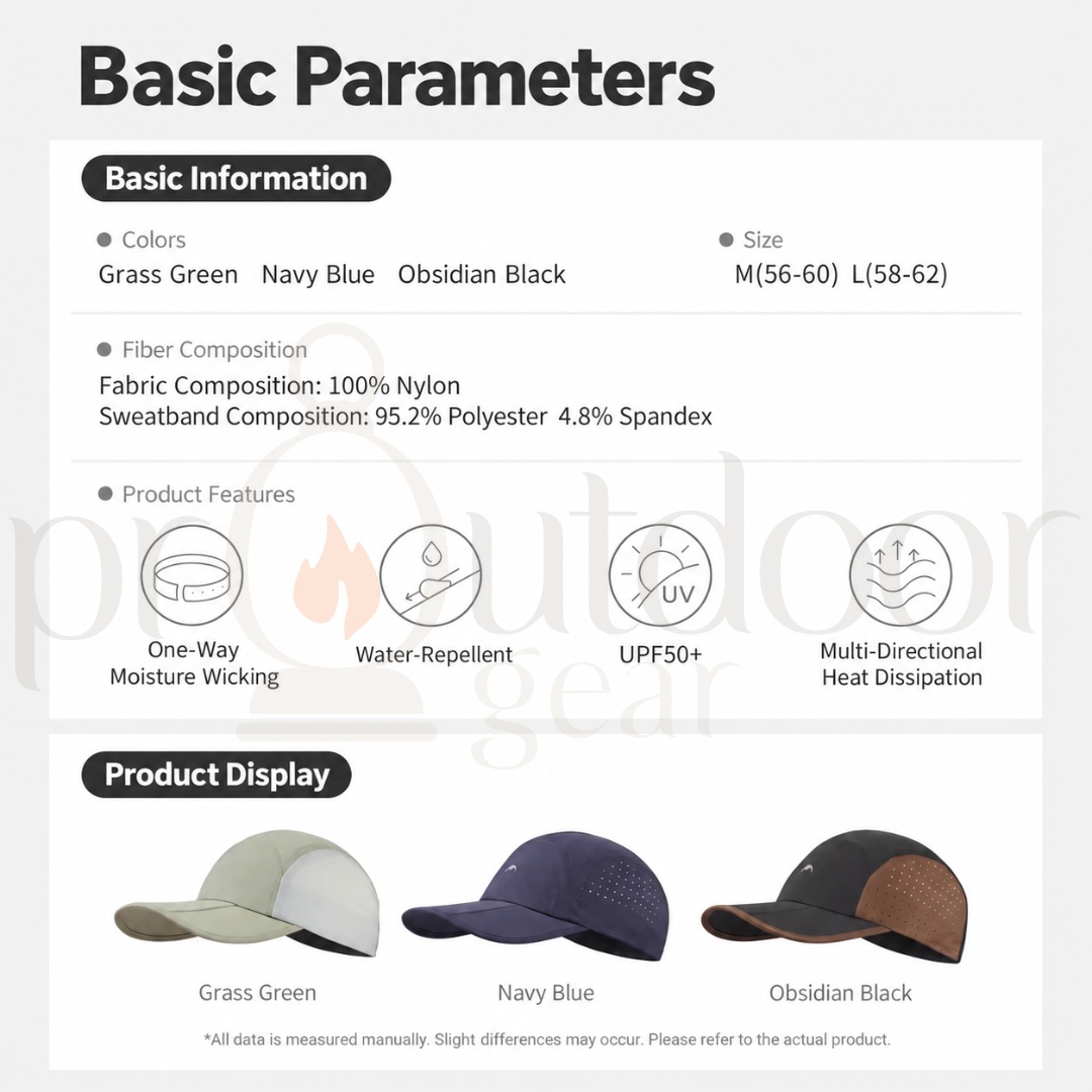 NATUREHIKE CYY2621FS011 Lightweight Foldable Cap UPF50+ Water-Repellent Breathable Quick Dry Hiking Sports Hat