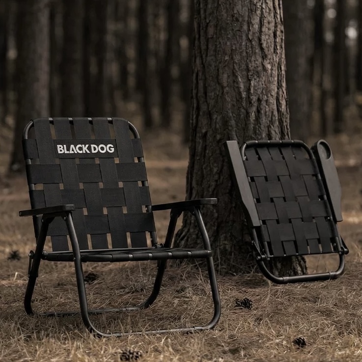 BLACKDOG CBD2550JJ068 Outdoor Folding Chair Ergonomic Camping Chair Heavy Duty Portable Chair 120kg