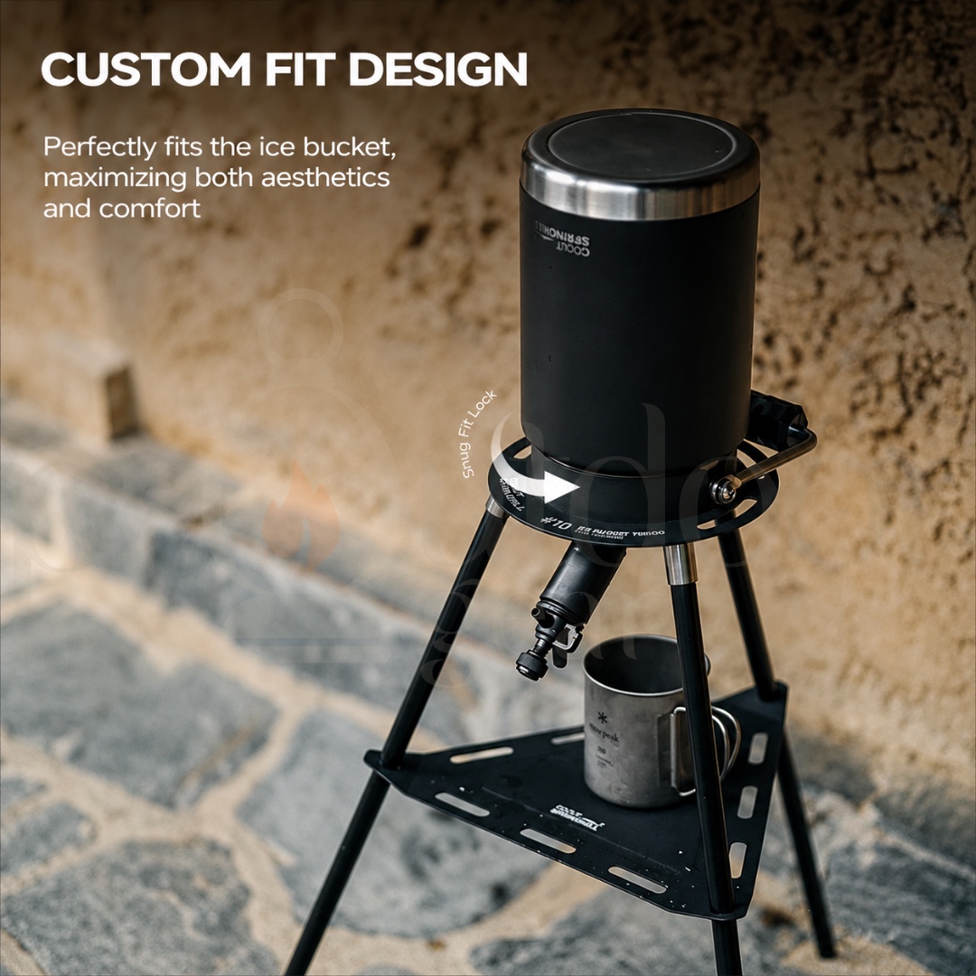 GOOUT SPRINGHILL Ice Bucket Tripod Outdoor Drink Stand Foldable Beverage Dispenser Holder Camping Water Stand