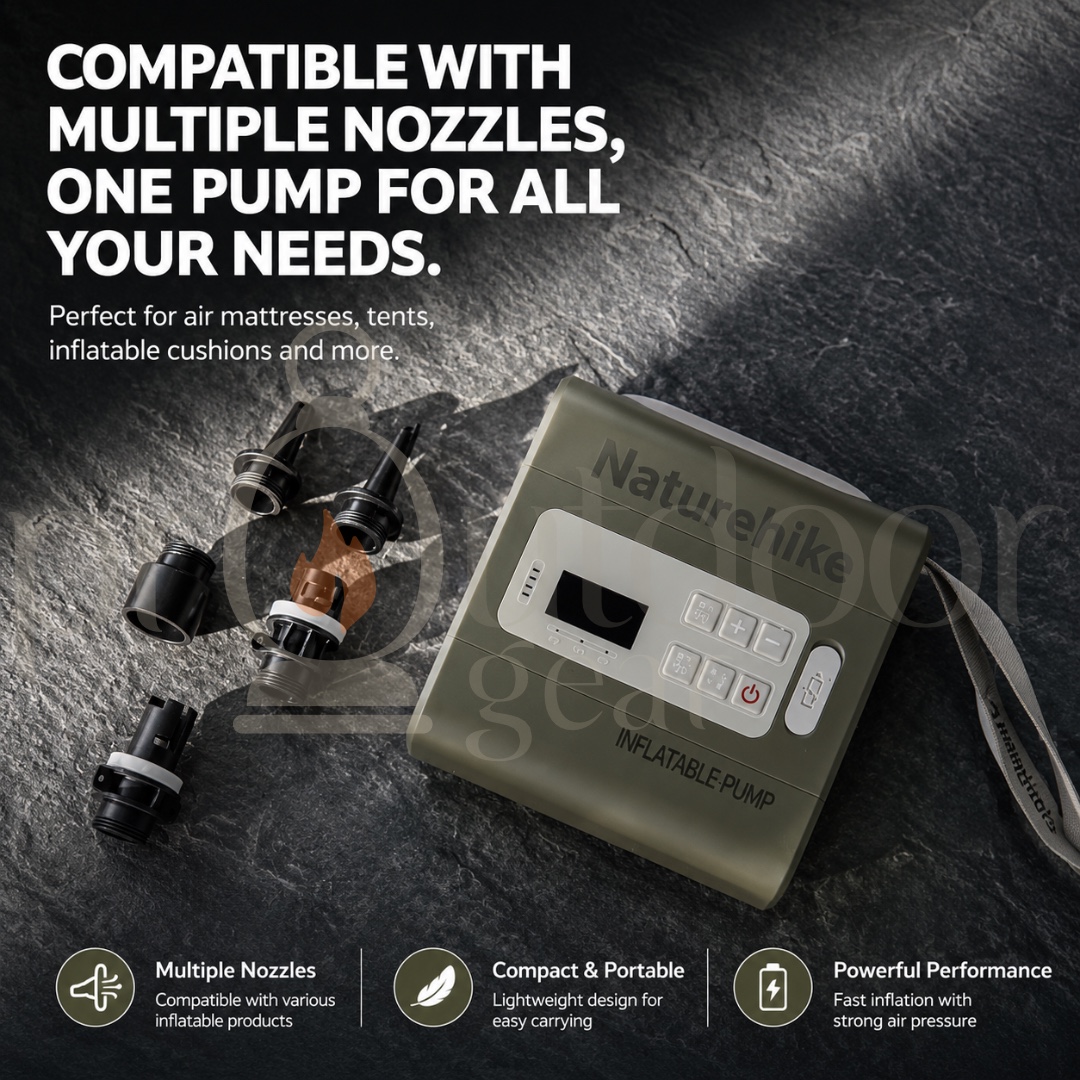 NATUREHIKE CNK2550ZM010 Wind-Max Portable Electric Air Pump 20PSI Rechargeable Inflator Deflator for Air Mattress