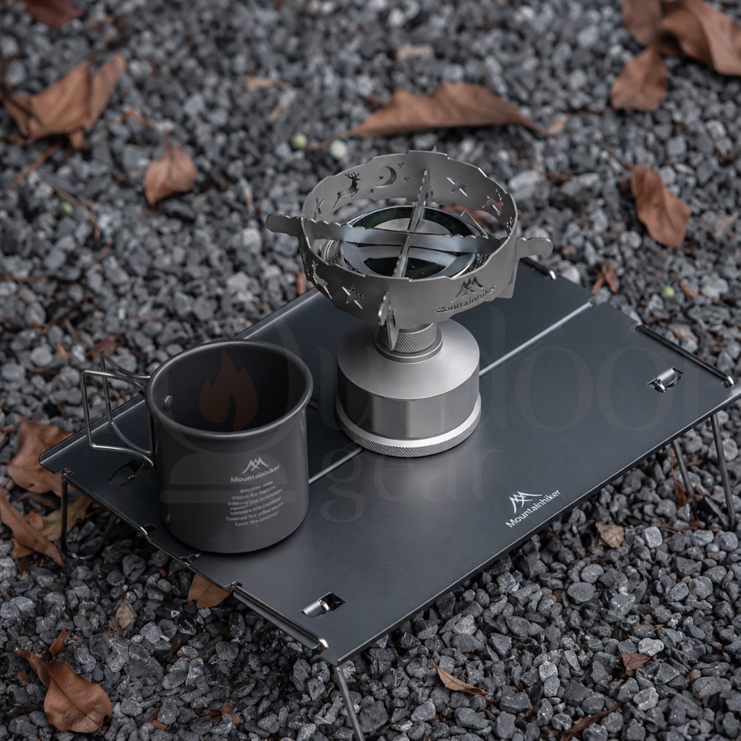 MOUNTAINHIKER SZK1448 Portable Camping Gas Stove 2300W Detachable Windshield Lightweight Backpacking Stove