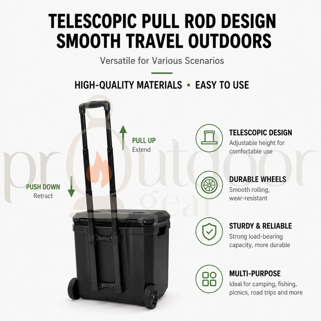 Mountainhiker 36L Cooler Box with Rollers Portable Outdoor Food Storage Camping Fishing Ice Cooler