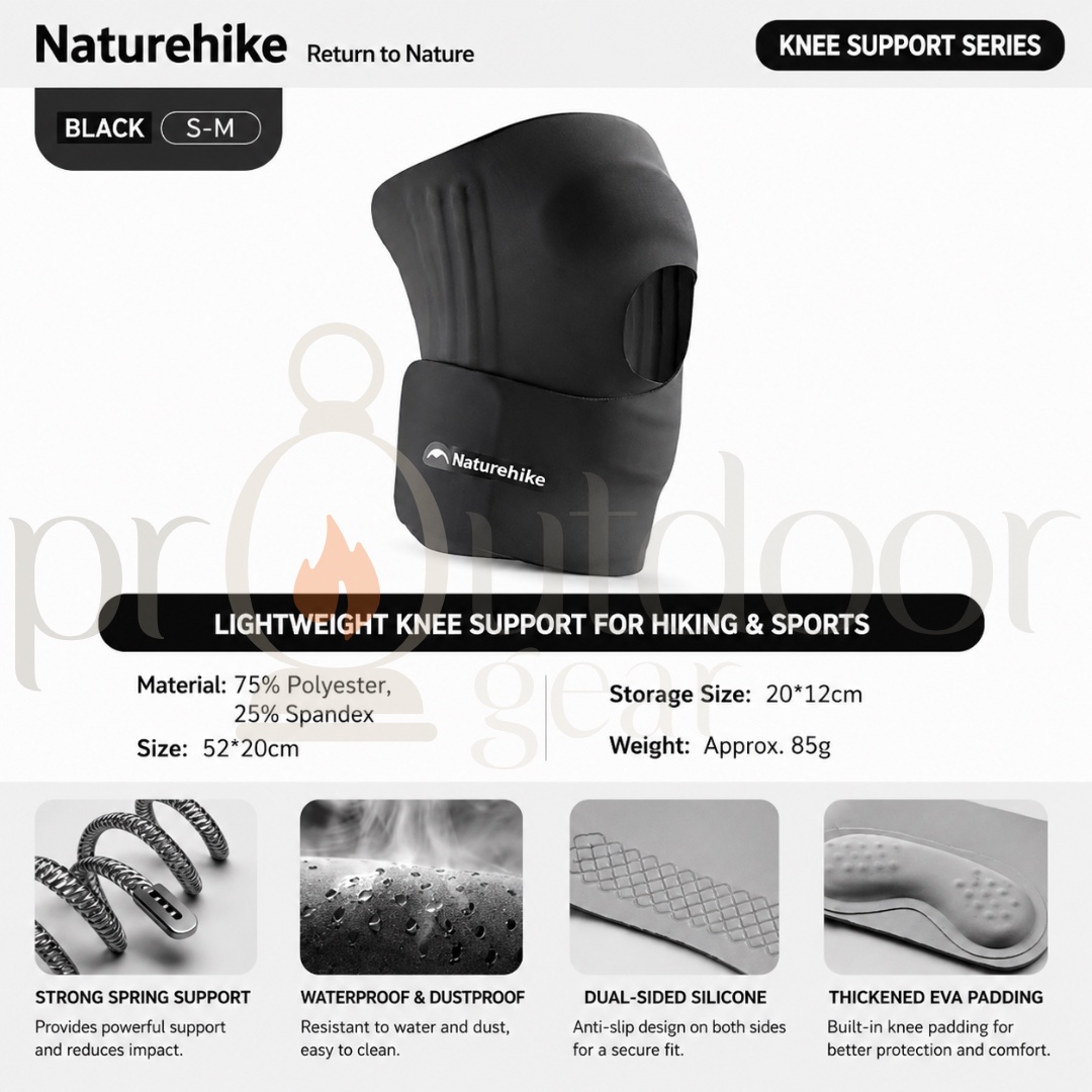 NATUREHIKE CNK2650DS015 Lightweight Knee Support Patella Knee Brace Compression Protector for Hiking Running