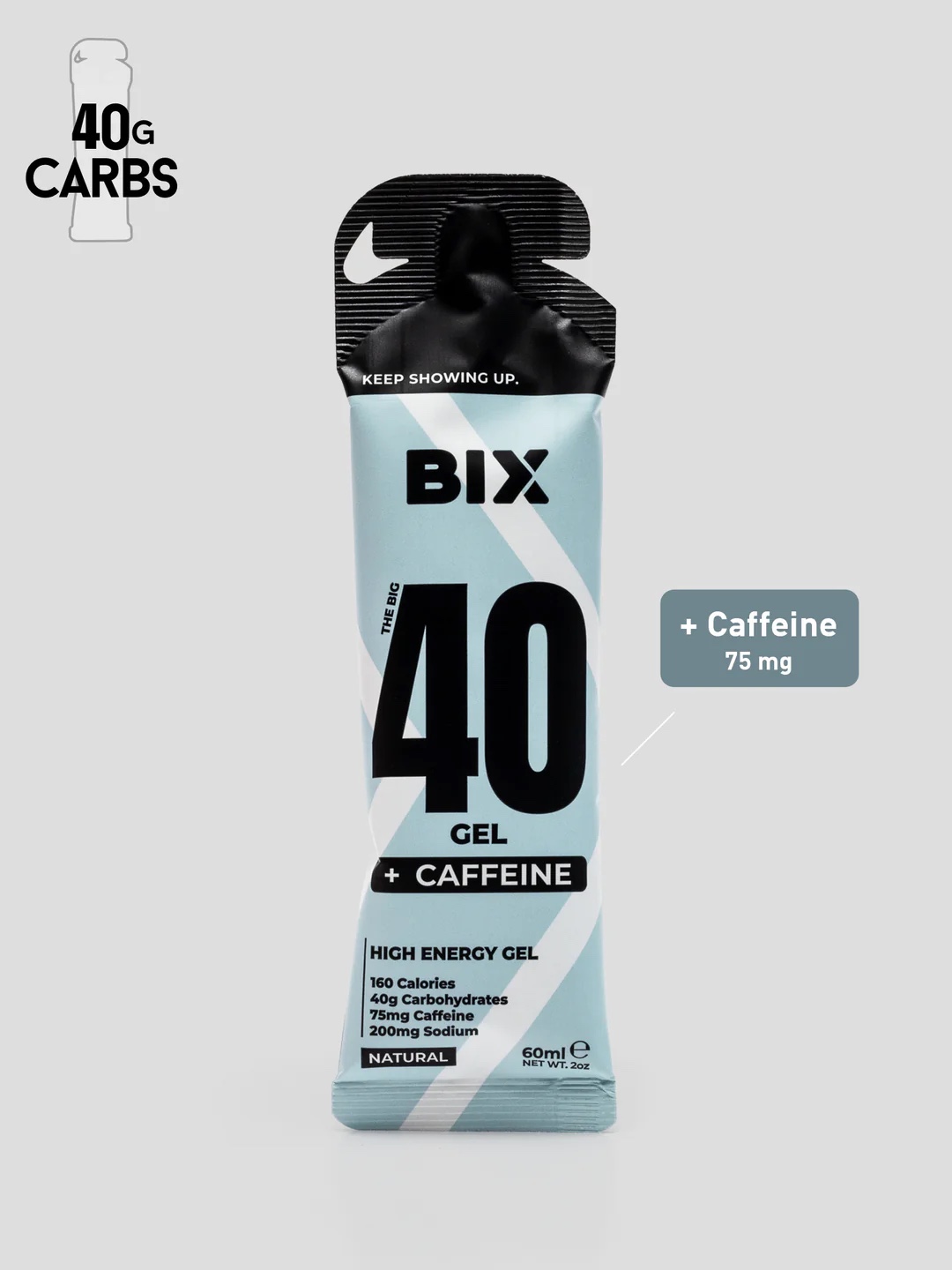 BIX High Energy Gel 30 40 Caffeine Endurance Fuel Cycling Marathon 60ml
