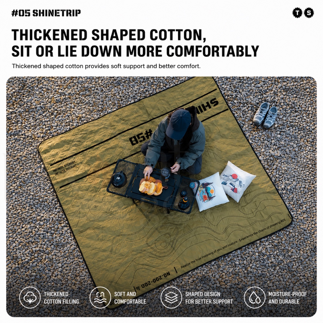 SHINETRIP A536 Outdoor Camping Ultrasonic Picnic Mat Tablecloth Portable Moisture proof Beach Blanket Waterproof Extra Large