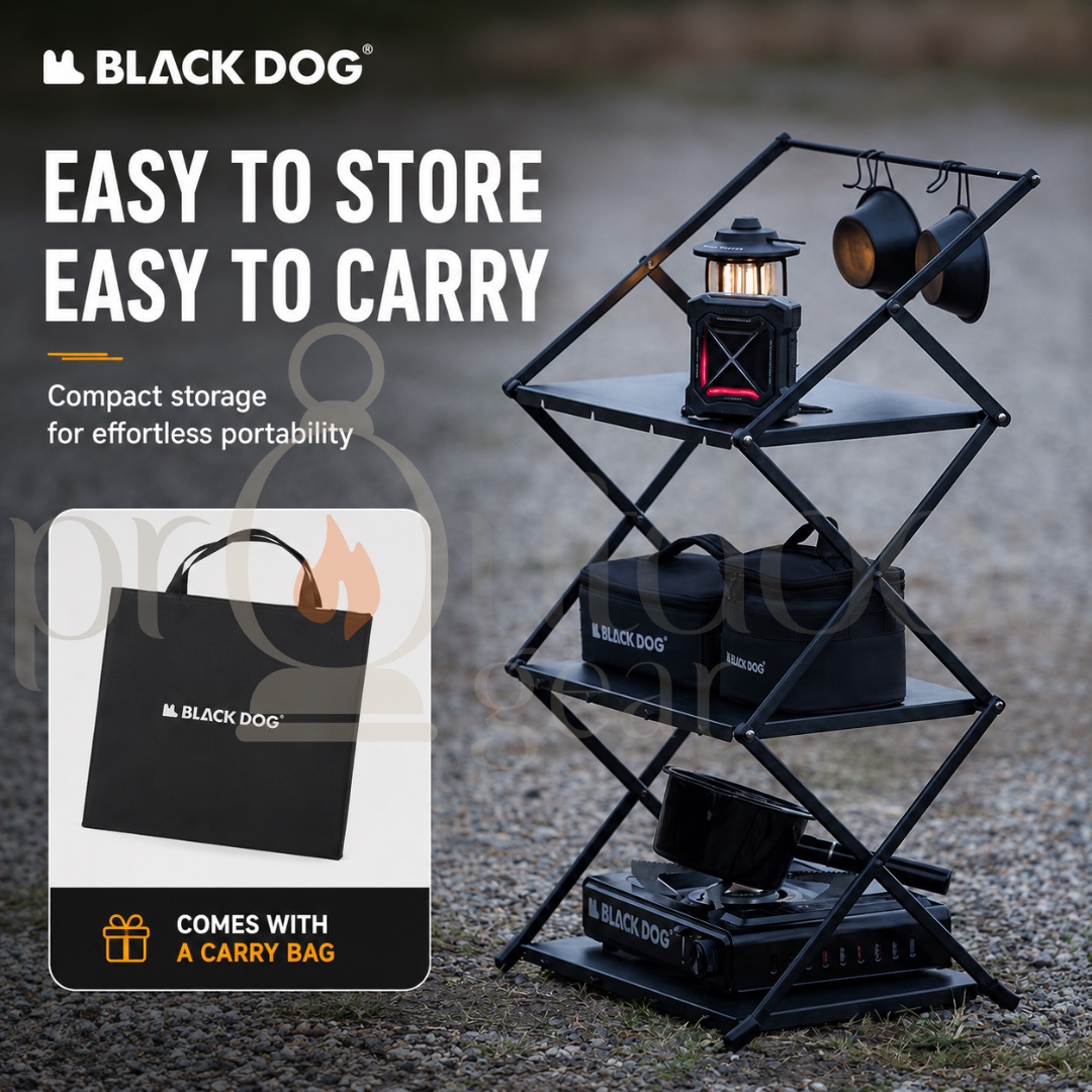 BLACKDOG Outdoor Multi-Layer Shelf Camping Foldable Aluminum Alloy Storage Rack