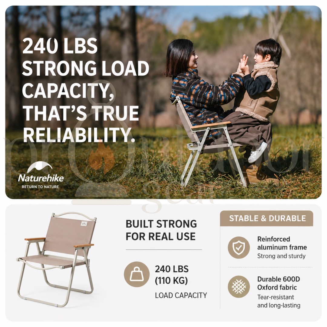 NATUREHIKE CNK2300JU012 Nightfall T01 Folding Kermit Chair Portable Camping Leisure Chair Picnic Fishing Chair