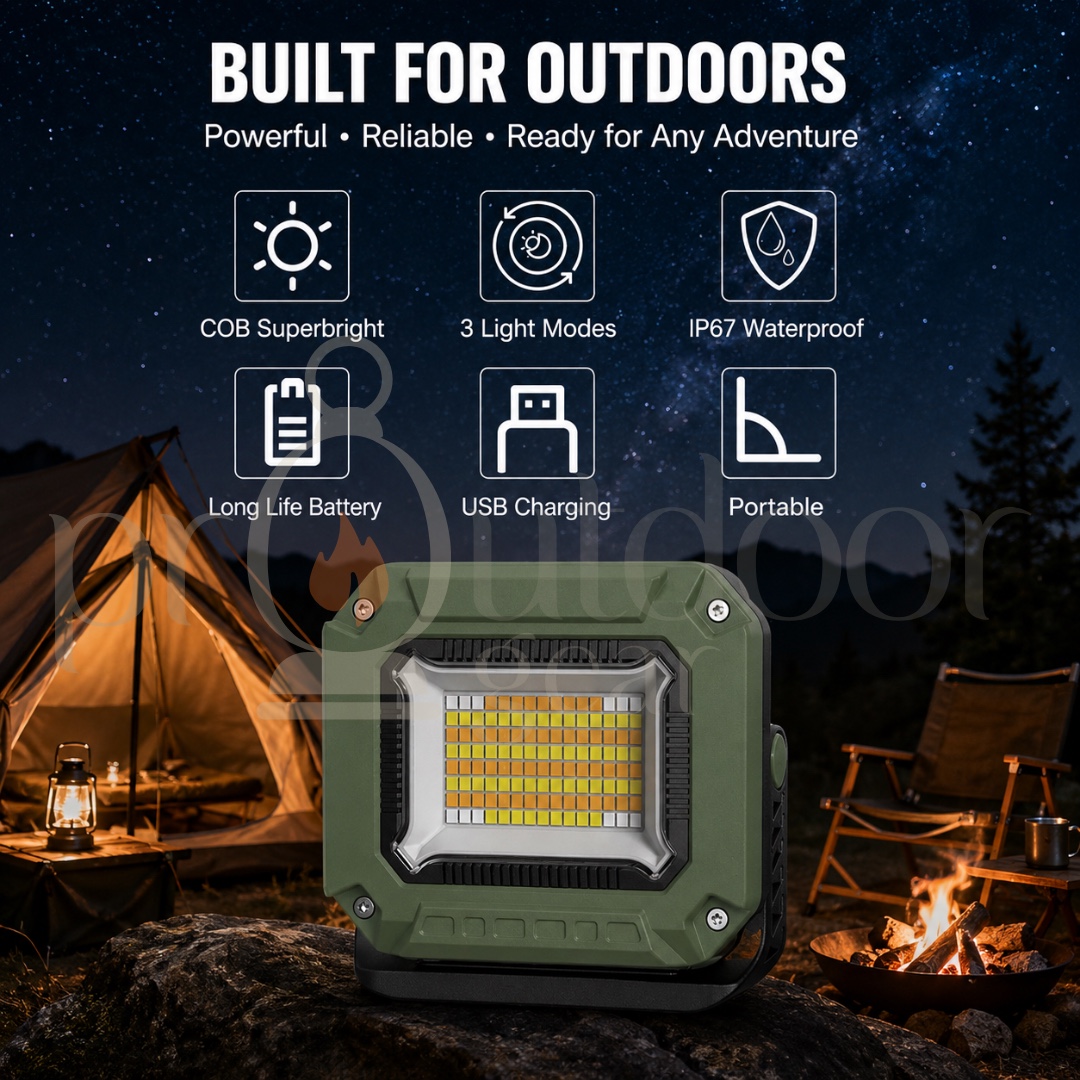 Rechargeable COB LED Camping Work Light 5400mAh USB Type-C Magnetic Portable Floodlight Emergency Lantern