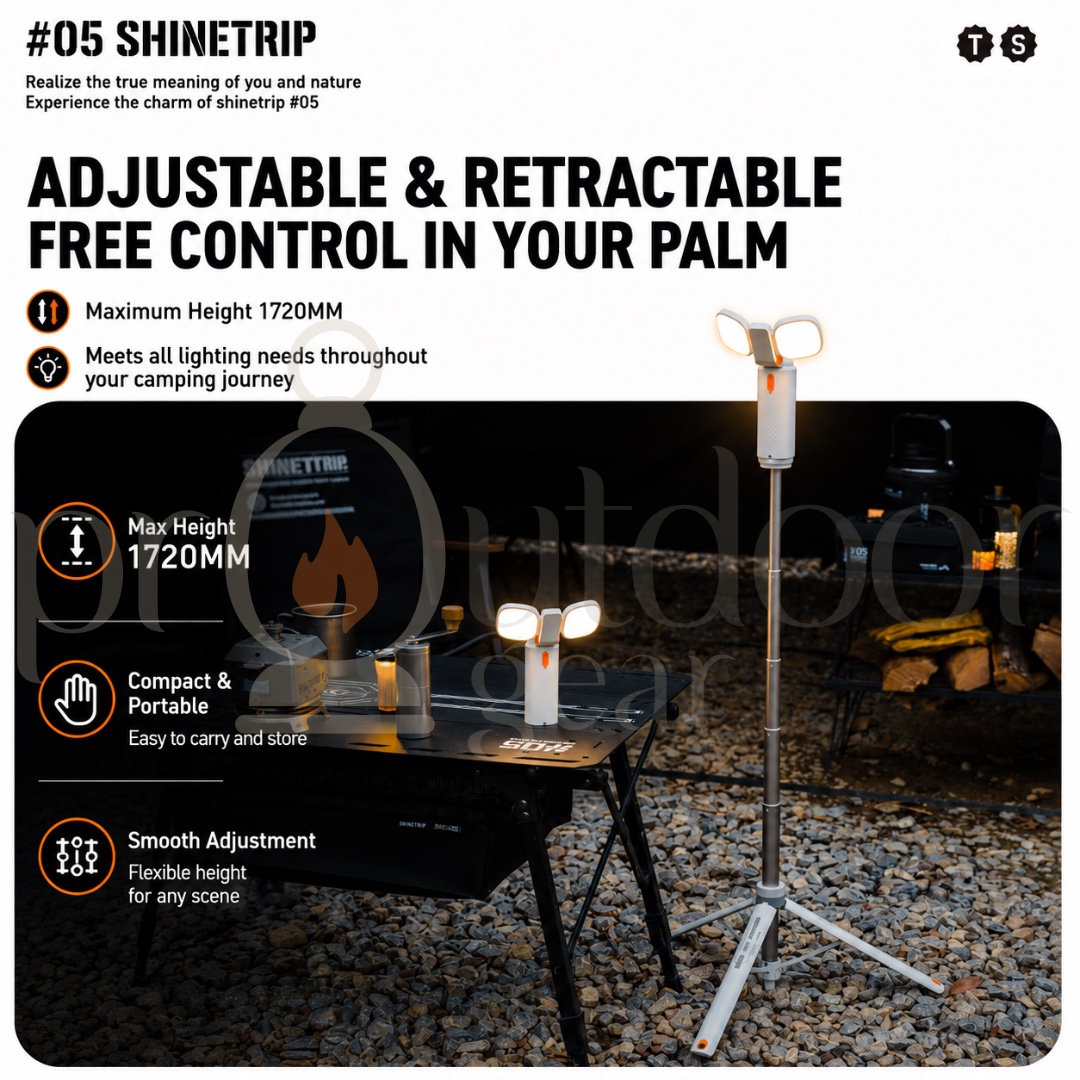 SHINETRIP 05 Telescopic Camping Lantern 10000mAh Rechargeable LED Light Magnetic IP54 Outdoor Lamp Tripod
