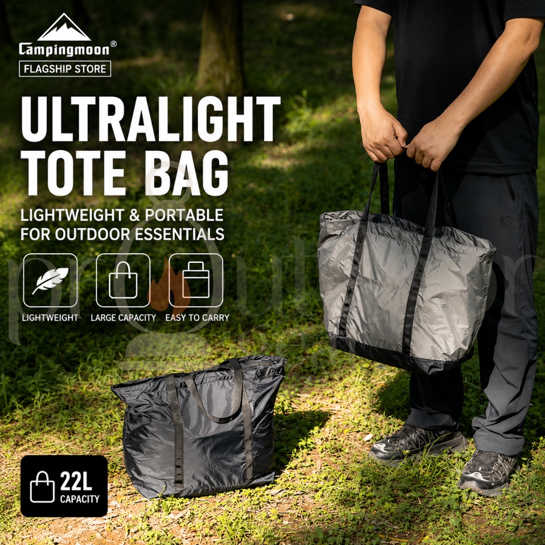 CAMPINGMOON B-86 Ultralight Foldable Tote Bag 22L 40D Nylon Waterproof Shopping Travel Camping Storage Bag