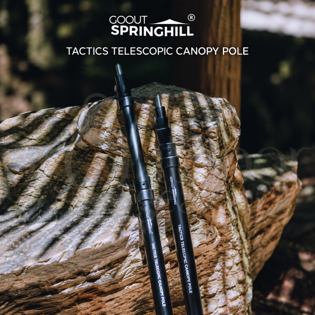 GOOUT SPRINGHILL Tactical Telescopic Canopy Pole 230-280cm Aluminium Alloy Adjustable Tarp Pole 2PCS