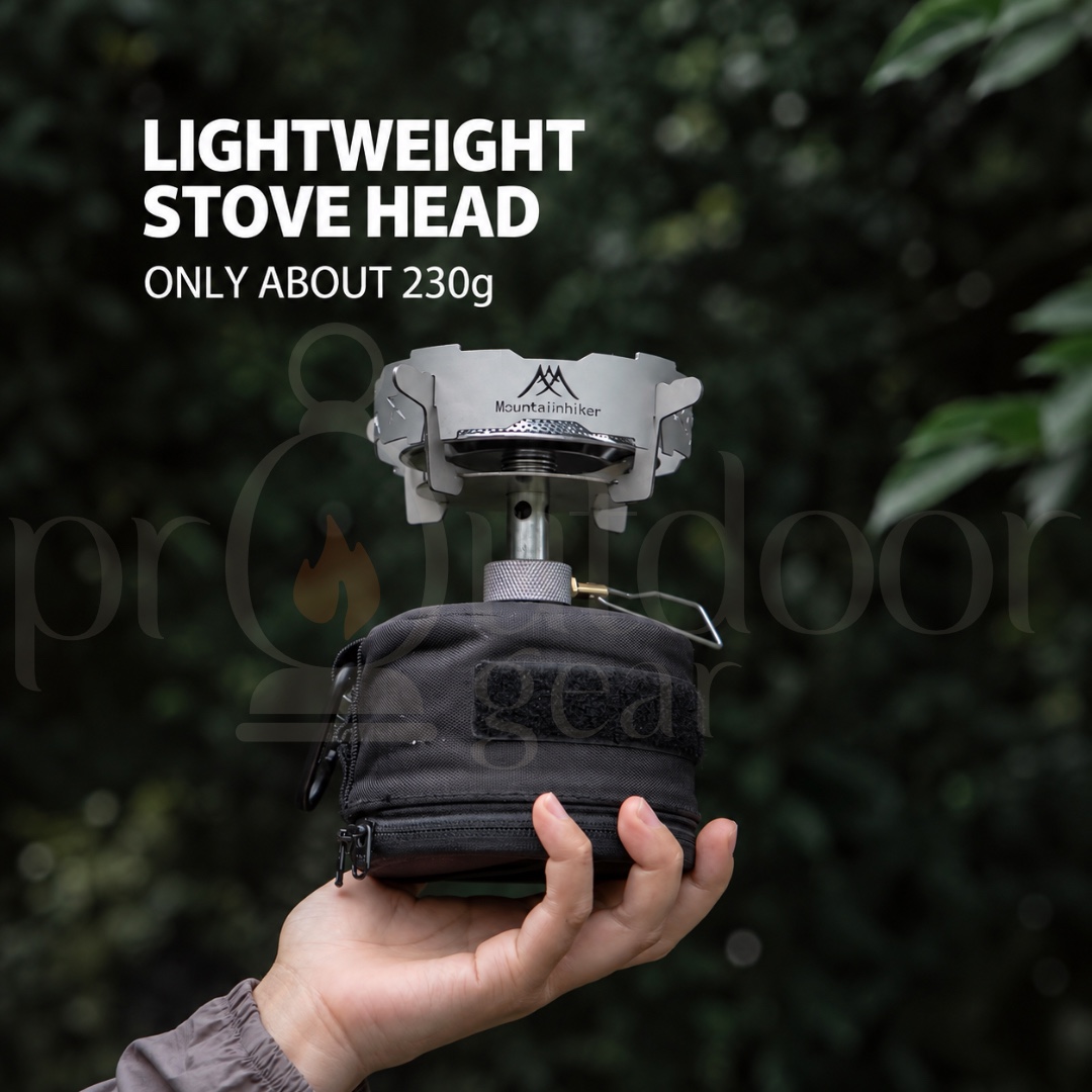 MOUNTAINHIKER SZK1448 Portable Camping Gas Stove 2300W Detachable Windshield Lightweight Backpacking Stove