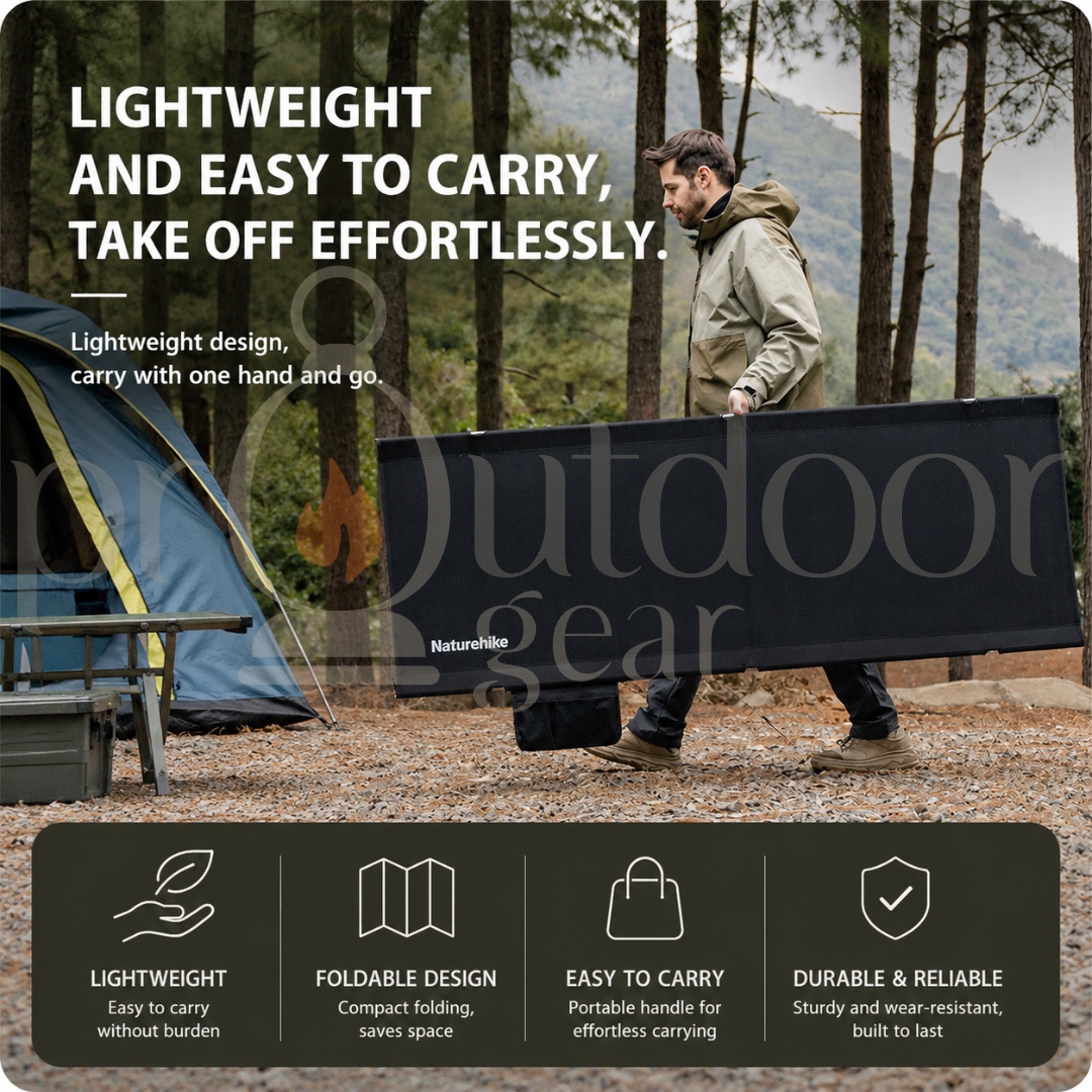 NATUREHIKE NH19JJ006 Outdoor Camping Bed 2.3kg Portable Tent Cot Foldable Sturdy Single Bed Camping Bed Hiking Travel