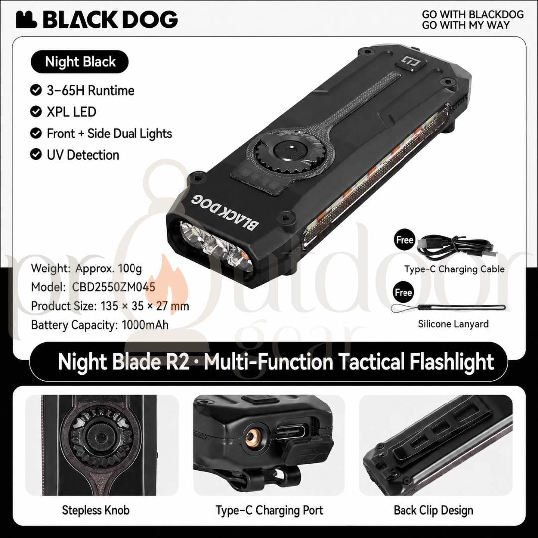BLACKDOG YeRen R2 Outdoor Portable Emergency Light, Tactical Strong Light Flashlight