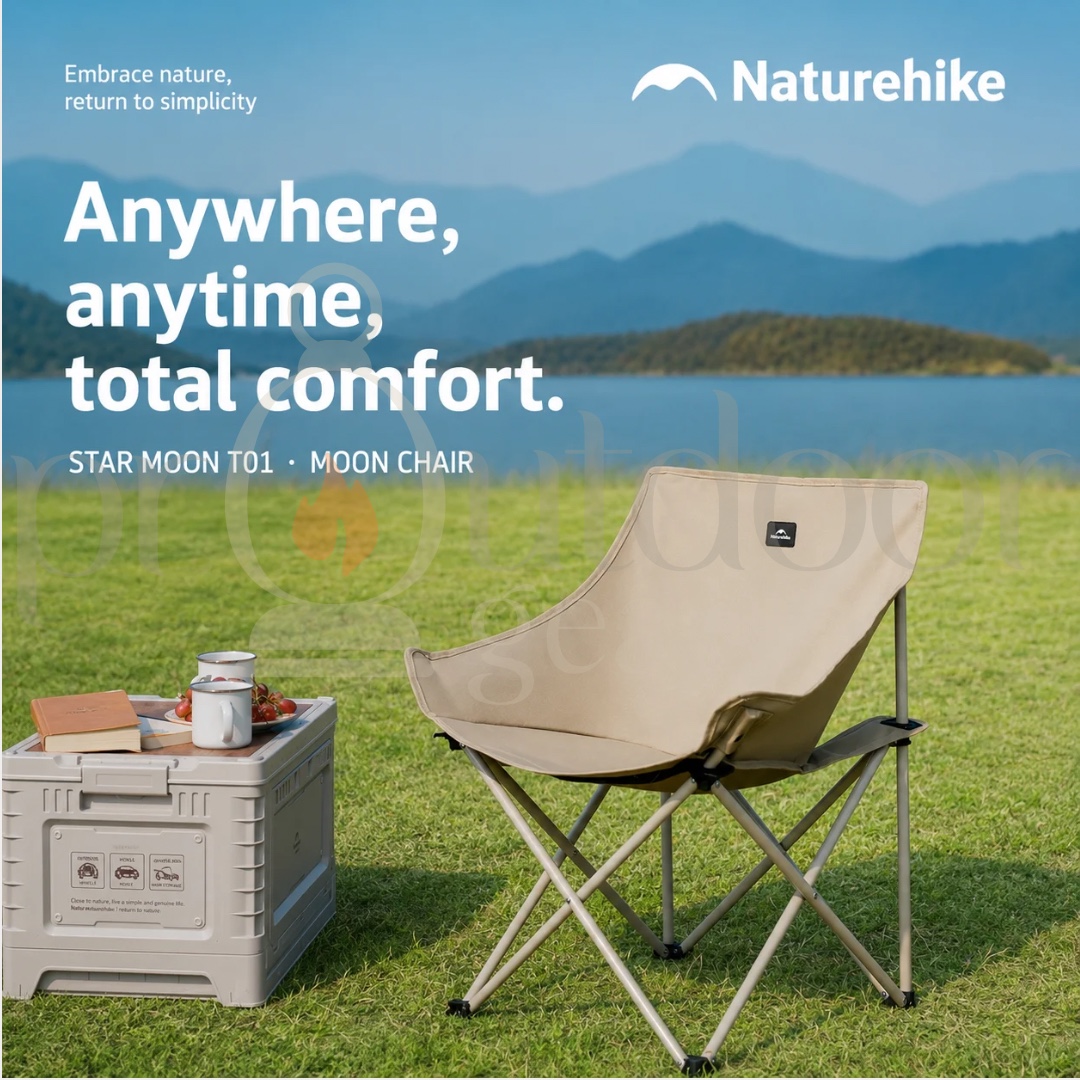 Naturehike T01 Gathering Chair Portable Outdoor Camping Folding Moon Chair Camping Armchair
