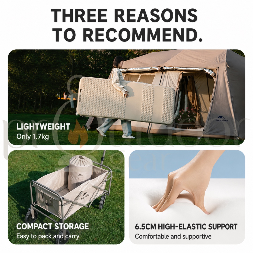 NATUREHIKE YuGu C6.5 Automatic Inflatable Cushion 6.5cm Self-inflating Single Double Bed Sleeping Pad mattress