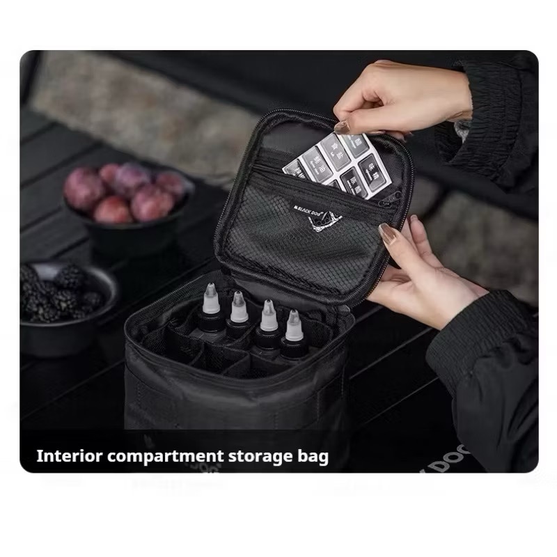 BLACKDOG Condiment Bottle Set Outdoor BBQ Seasoning Storage Bag Picnic Camping Multifunctional Spice Container 2.9L