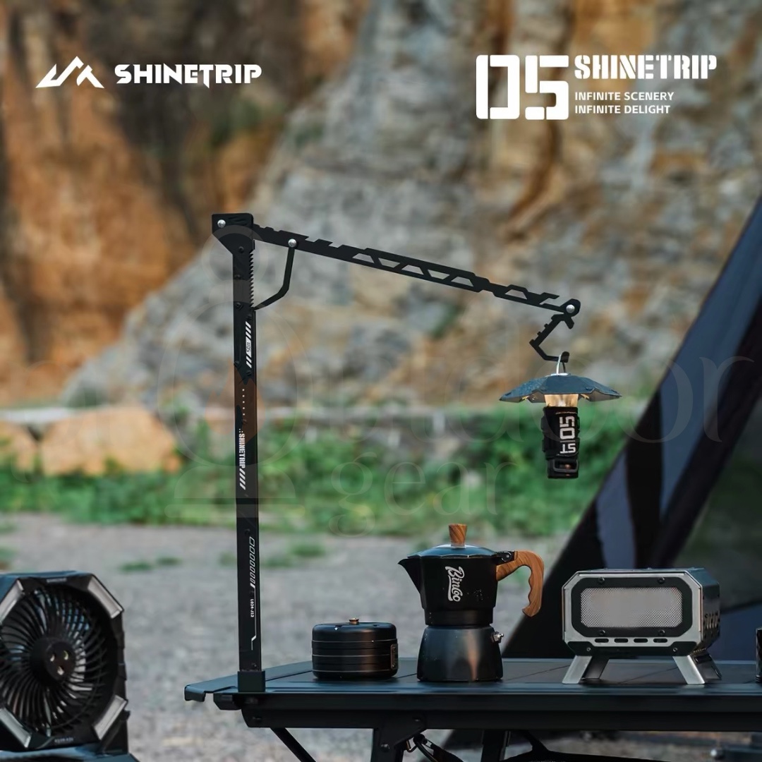 SHINETRIP A592 Tactical Lantern Hanging Bracket Adjustable Folding Camping Light Stand IGT Table Lamp Pole